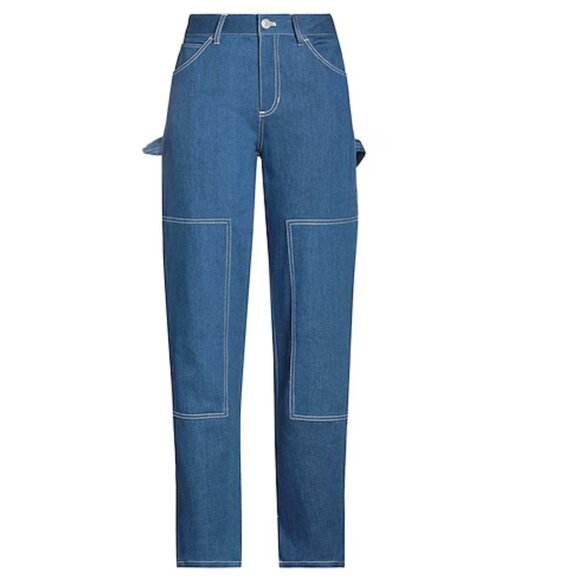 STAUD High Rise Wide Leg Cargo Jeans Painter Pant Size 6 Blue - Picture 14 of 14